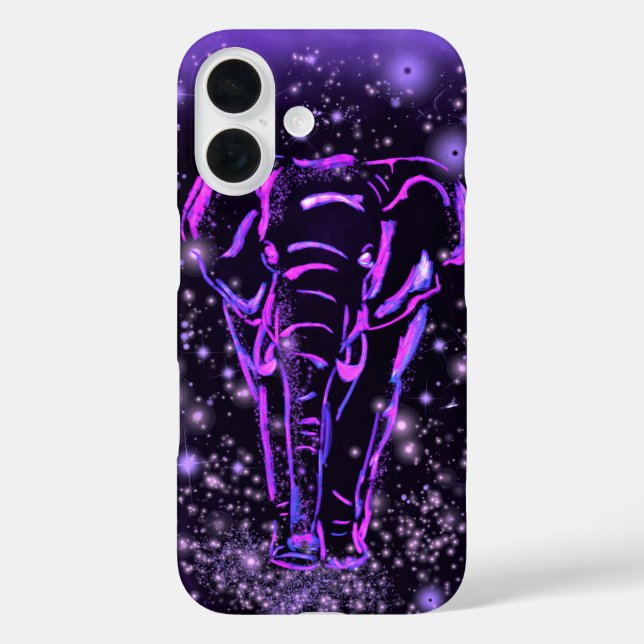 Coque Pour iPhone 16 Coque iphone Eléphant Violet (Verso)