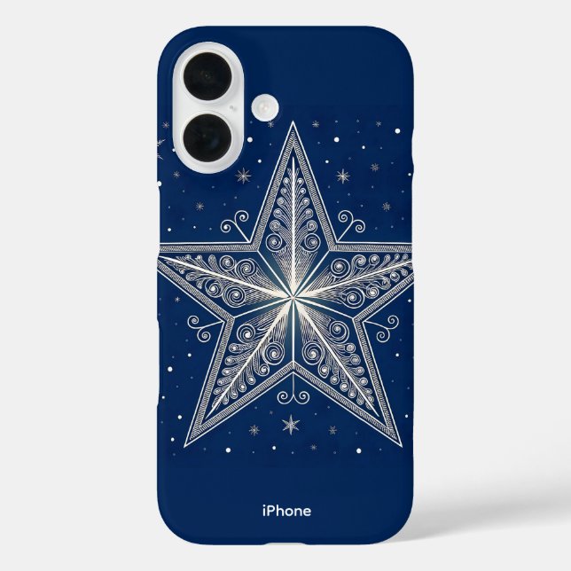 Coque Pour iPhone 16 Coque iphone étoile de Noël (Verso)