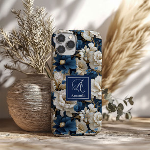 Coque Pour iPhone 16 Coque iPhone Fleurs Bleues de Designer Chic Cove F