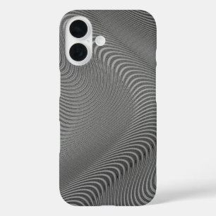 Coque Pour iPhone 16 Coque iphone gris argent Wavy Art