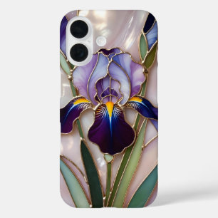 Coque Pour iPhone 16 Coque iPhone Iris Violet Verre Coloré Élégant