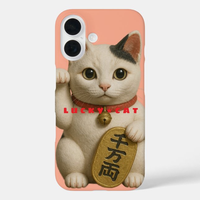 Coque Pour iPhone 16 Coque iphone japonais Lucky Cat Charm Coque-Mate (Verso)