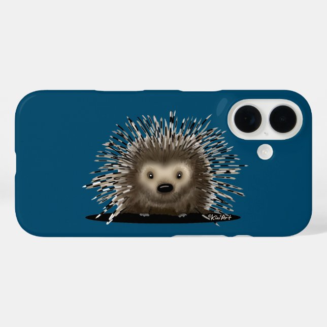 Coque Pour iPhone 16 Coque iphone KiniArt Porcupine (Verso (horizontal))