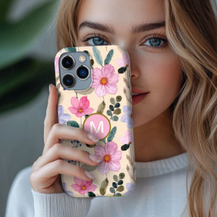 Coque Pour iPhone 16 Coque iphone monogramme de boho rose