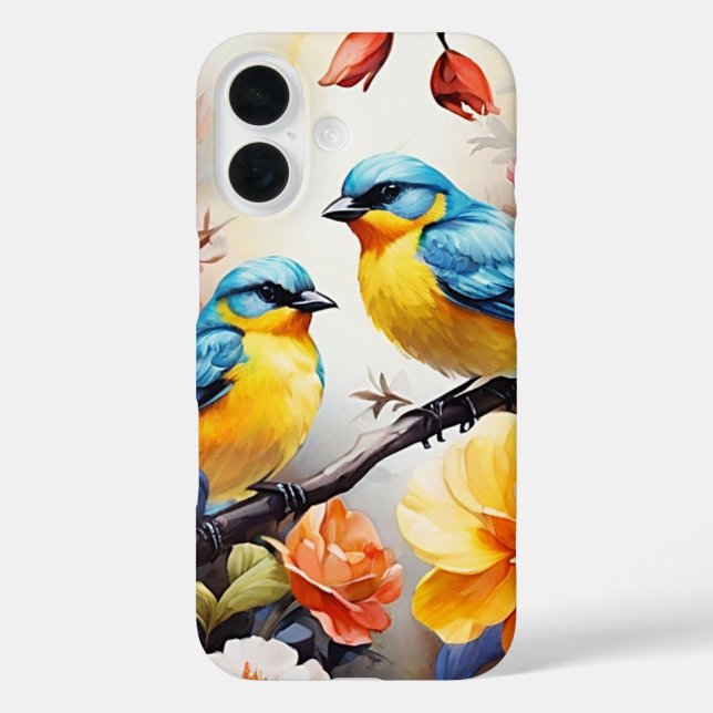 Coque Pour iPhone 16 coque iphone - Oiseaux bleus (Verso)