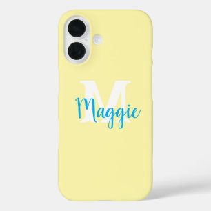 Coque Pour iPhone 16 Coque iphone personnalisé minimaliste avec monogra
