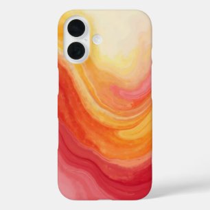 Coque Pour iPhone 16 Coque iphone Sunset Swirl - Jaune, Rouge et Orange