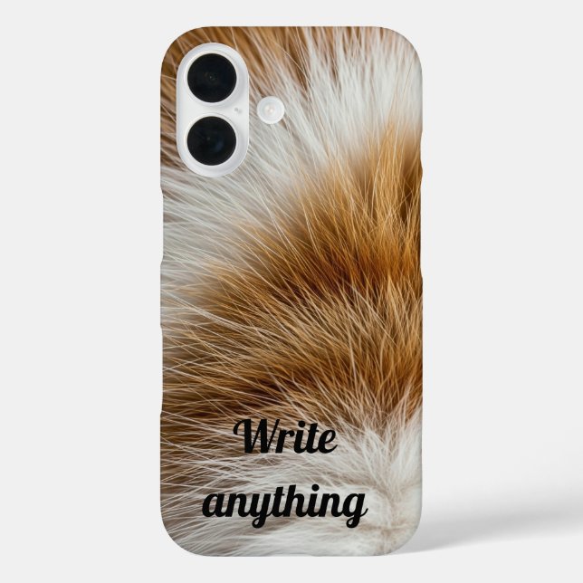 Coque Pour iPhone 16 Coque iPhone texture de fourrure tabby au gingembr (Verso)