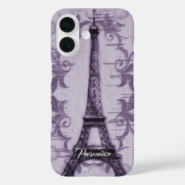 Coque Pour iPhone 16 Coque iphone tour Lavender Eiffel (Verso)