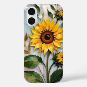 Coque Pour iPhone 16 Coque iPhone Tournesol Jaune Design Floral Lumineu
