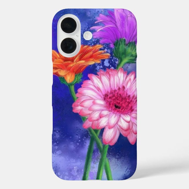 Coque Pour iPhone 16 Coque iphone trois couleurs Gerberas (Verso)
