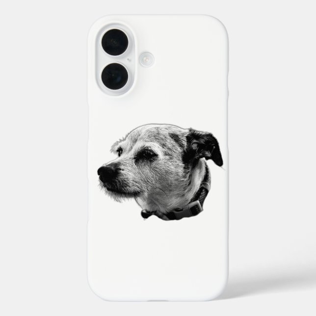 Coque Pour iPhone 16 Curieux Terrier Mix coque iphone (Verso)