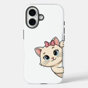 Coque Pour iPhone 16 Cute Cartoon Chat Peek iPhone 16 Coque - Jouer Min