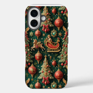 Coque Pour iPhone 16 Élégant baroque Noël Apple iPhone 16 Coque