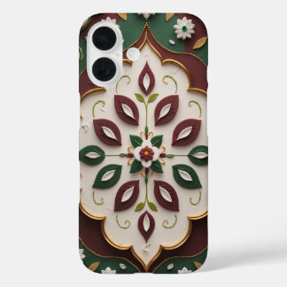 Coque Pour iPhone 16 Élégant coque iphone floral Kolam inspiré par Rang