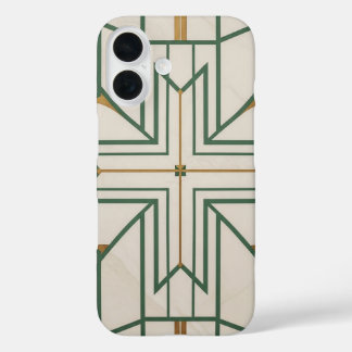 Coque Pour iPhone 16 Elégant Dill Green Geometry iPhone 16 Coque | Crea