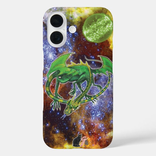 Coque Pour iPhone 16 Emerald Cosmic Dragon Coque-Mate coque iphone (Verso)