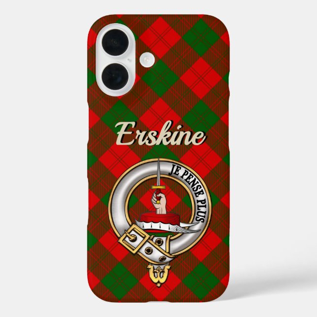Coque Pour iPhone 16 Erskine Clan Badge & Tartan iPhone / coque ipad (Verso)