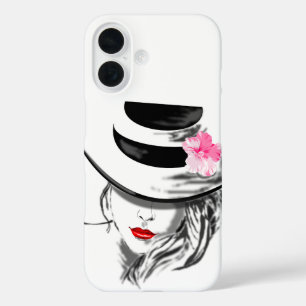 Coque Pour iPhone 16 Femme moderne avec coque iphone Casquette