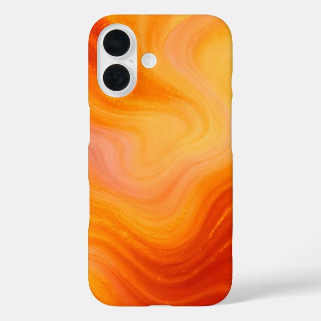 Coque Pour iPhone 16 Fiery Orange Gold Marble iPhone / coque ipad (Verso)