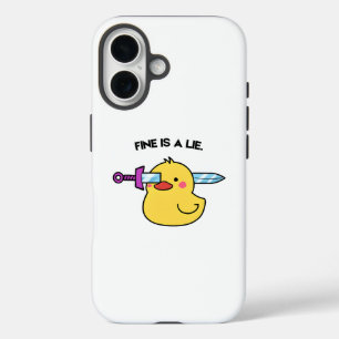 Coque Pour iPhone 16 Fine Is a Lie - Drôle Humour foncé iPhone 16 Coque