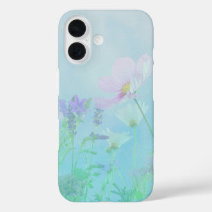 Coque Pour iPhone 16 Fleurs sauvages sur coque iphone Floral bleu doux