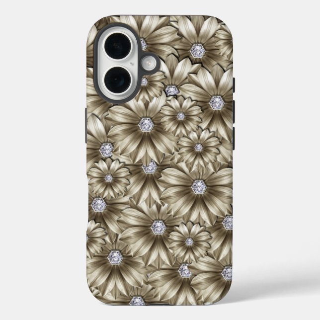 Coque Pour iPhone 16 Floral Gemstone coque iphone (Verso)