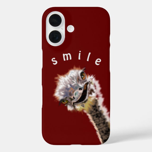 Coque Pour iPhone 16 Funny Ostrich coque iphone (Verso)