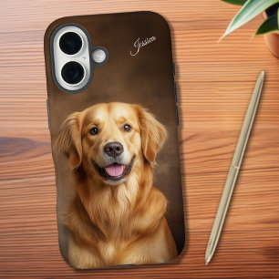 Coque Pour iPhone 16 Golden Retriever Chien Portrait iPhone / coque ipa