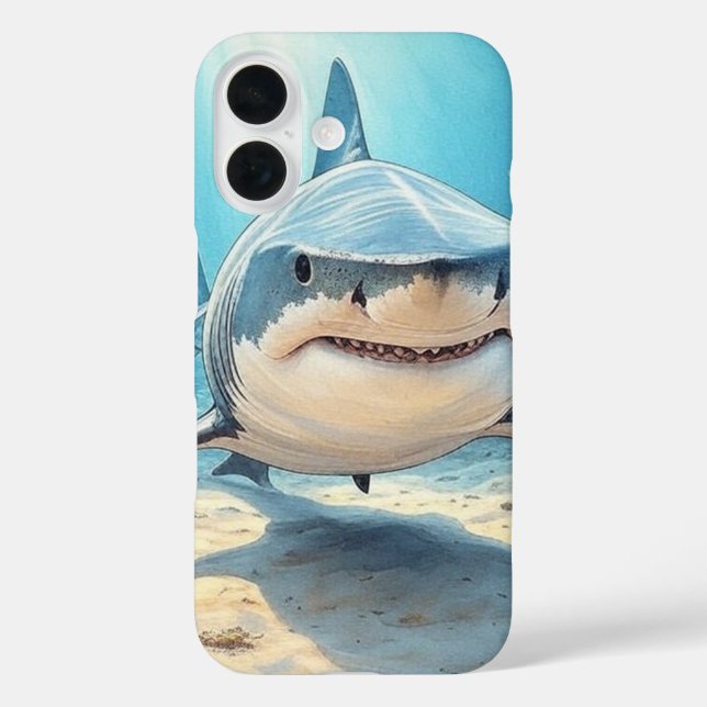 Coque Pour iPhone 16 Grand requin blanc Océan iPhone 16 Coque (Verso)