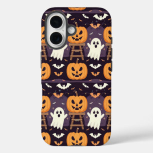 Coque Pour iPhone 16 Halloween Citrouille iPhone 16 Coque
