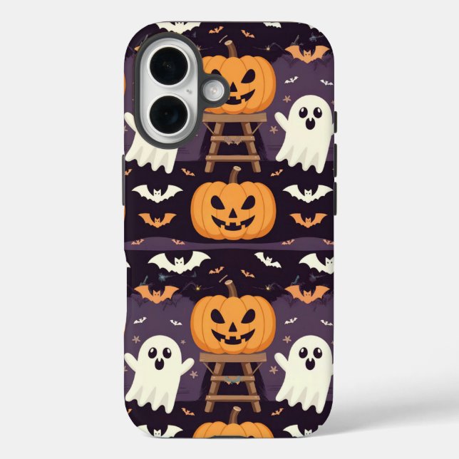 Coque Pour iPhone 16 Halloween Citrouille iPhone 16 Coque (Verso)