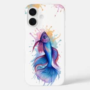 Coque Pour iPhone 16 iPhone / coque ipad - série aquarelle : Betta Fish