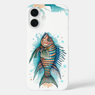 Coque Pour iPhone 16 iPhone / coque ipad - Série aquarelle : Poisson-li
