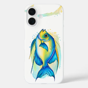 Coque Pour iPhone 16 iPhone / coque ipad - Série Aquarelle : Poissons-a