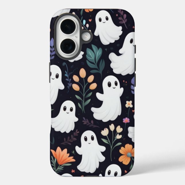 Coque Pour iPhone 16 Joli Éffrayant Fantômes coque iphone d'Halloween (Verso)