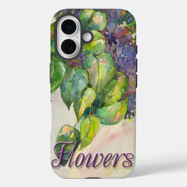 Coque Pour iPhone 16 lilas fleurs iPhone / coque ipad (Verso)