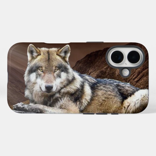 Coque Pour iPhone 16 Loup Apple iPhone 16 Coque (Verso (horizontal))