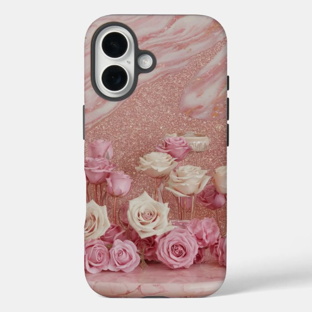 Coque Pour iPhone 16 Luxe Girly Pink iPhone 16 Coque (Verso)