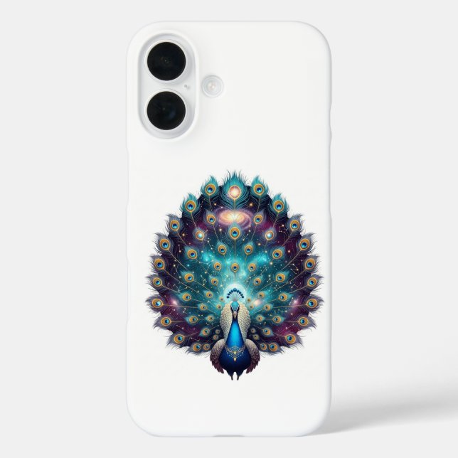 Coque Pour iPhone 16 Luxueux coque iphone Cosmic Peacock (Verso)