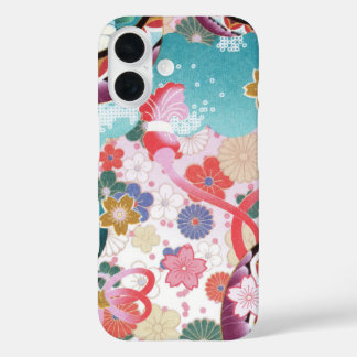 Coque Pour iPhone 16 Modèle floral japonais iPhone 16 Coque