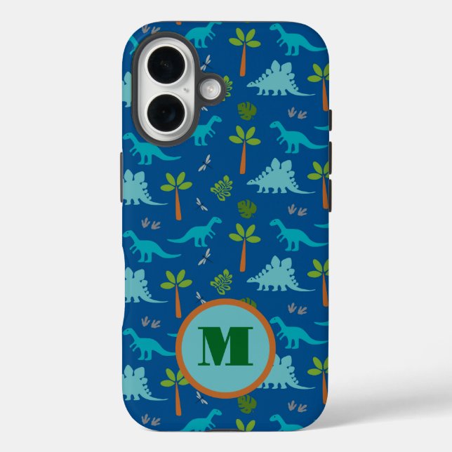 Coque Pour iPhone 16 Monogram Dinosaur iPhone / coque ipad (Verso)