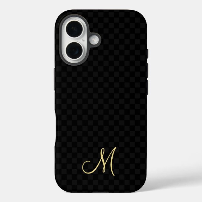 Coque Pour iPhone 16 Monogramme moderne Motif iPhone Slim Fit Coque dur (Verso)