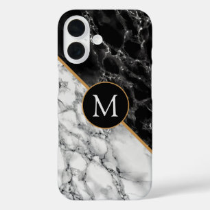 Coque Pour iPhone 16 Monogramme Votre Lettre Marbre coque iphone