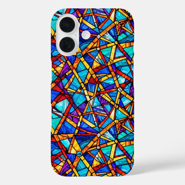 Coque Pour iPhone 16 motif géométrique Abstrait 22 - Coque iphone (Verso)