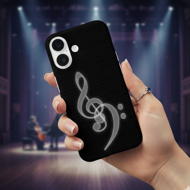 Coque Pour iPhone 16 Musique - Treble et Bass Clef iPhone 16 Coque (Hit all the right notes! Stylish iPhone 16 case for music lovers.)
