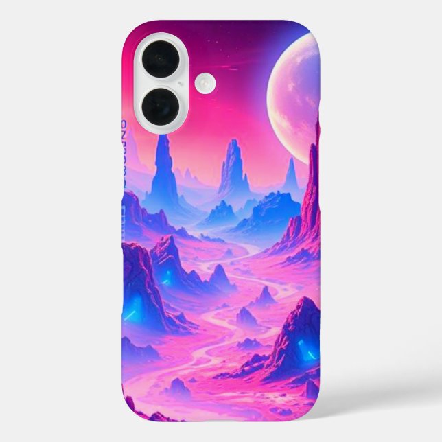 Coque Pour iPhone 16 Neon Alien Planet iPhone 16 Coque | Sci-Fi Cosmic  (Verso)