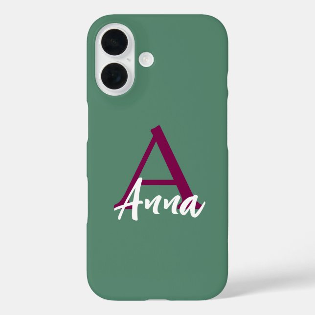 Coque Pour iPhone 16 Nom personnalisé Pink iPhone 16 Coque (Verso)