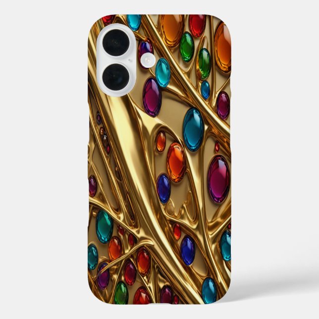 Coque Pour iPhone 16 Or & Bijoux #36 - iPhone 16 Coque (Verso)