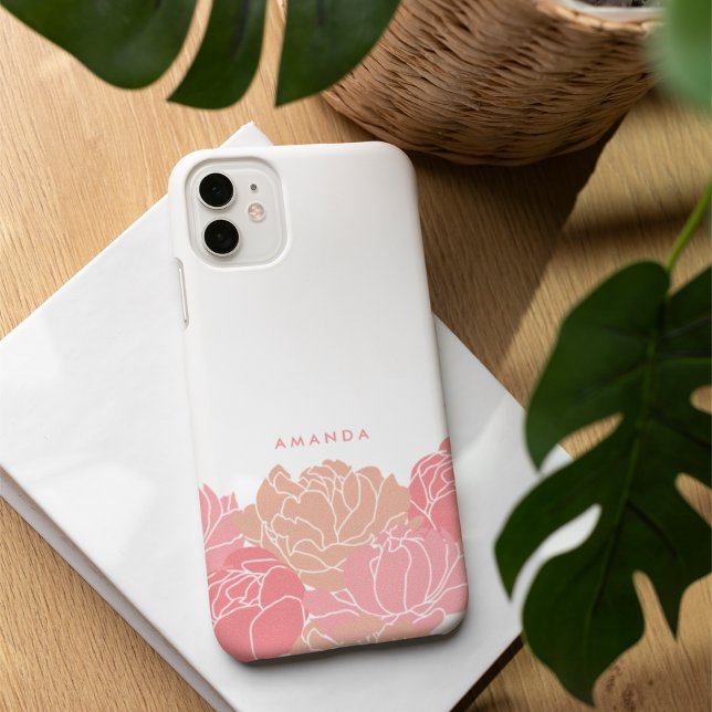 Coque Pour iPhone 16 Peonies rose pâle coque iphone personnalisé (Créateur téléchargé)